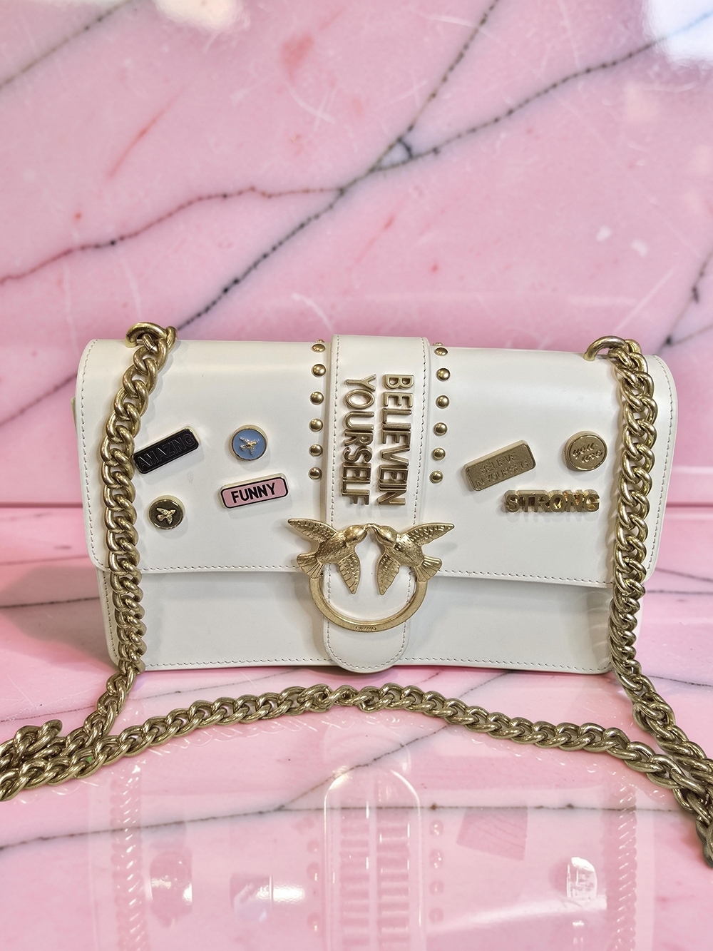 Pinko Limited Edition "Believe in Yourself" Crossbody Clutch